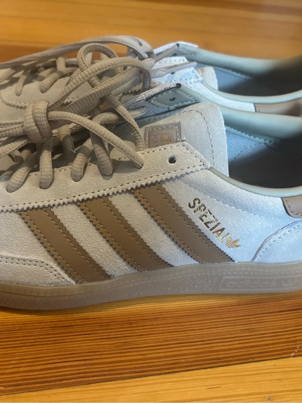 adidas Spezial Suede Sneakers - Light Gray with Tan Stripes
